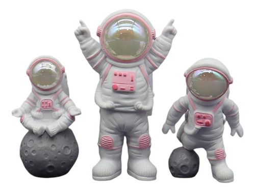 3 Piezas De Estatuas De, Adornos De, Rosado Rosado
