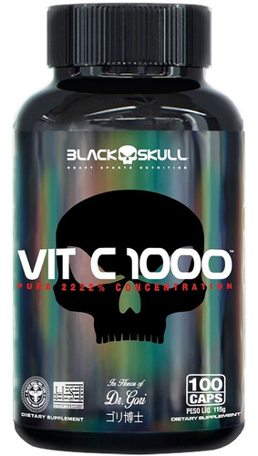 Suplemento Em Tabletes Black Skull Vit C 1000 Minerais/vitaminas Em Pote De 115g Un
