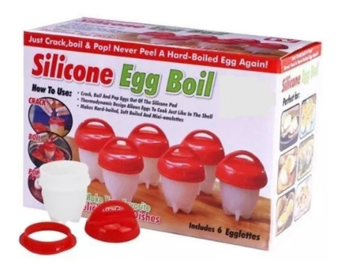 Hervidor Silicona Huevos Perfectos Duro Ponche Egg Boil X6