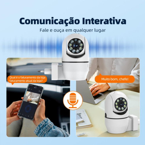 Câmera De Segurança Tomada V380 Wifi Ip Hd Visão Noturna 360