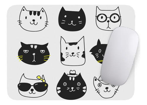 Mouse Pad Gato Gatito Arte De Animales - 17cm X 21cm D19