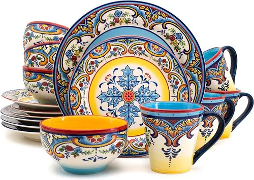 Juego Vajilla Cer mica Euro Elegante Moderna 16 Pza Espa ola