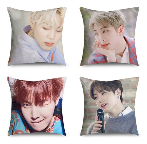 Fundas De Almohada Bts De 18 X 18 Pulgadas, Juego De 4 Manta