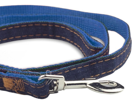 Collar Y Correa Perro Mezclilla Resistente Varias Tallas