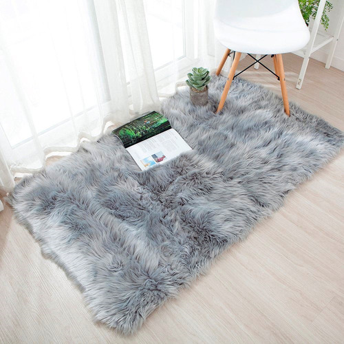 Alfombra Peluda Tapete Pelo Alto 1,8 Mt X 1,20 Mt Living -
