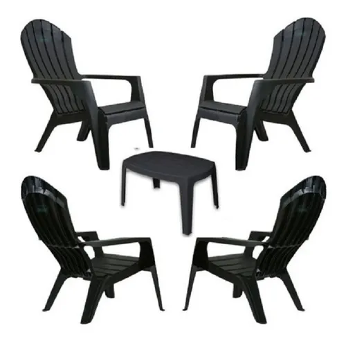 comprar Juego De 4 Sillones Sofas Reforzados Negros Miami+1 Mesa Rat