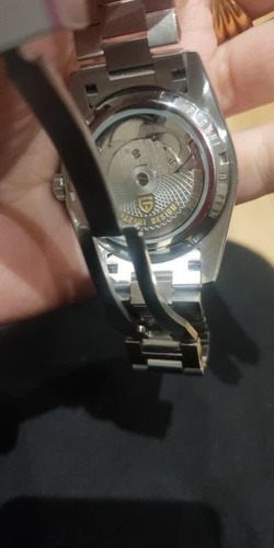 Reloj automático Day-date Pagani, acero inoxidable, cristal de zafiro, color de correa, plata, color bisel, verde