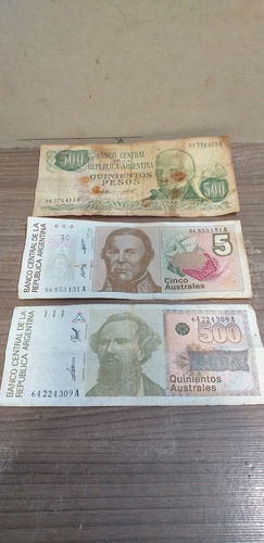 Billetes Antiguos Australes Y Pesos Ley