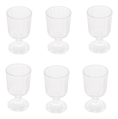 Conjunto Com 6 Taças De Vidro Para Servir Bebidas