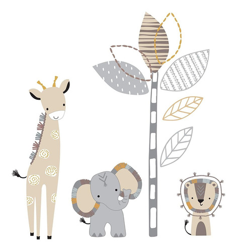 Lambs  Ivy Jungle Safari Gray/tan Elephant/giraffe Nursery