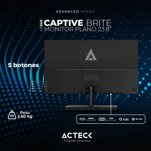 Acteck Monitor 23.8 Captive Brite Cb240 Full Hd Hdmi Y Vga