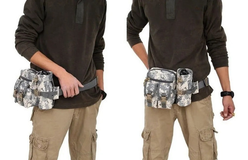 Bolso Canguro Tactico Viaje 5 Bolsillos Portabotella Desmont