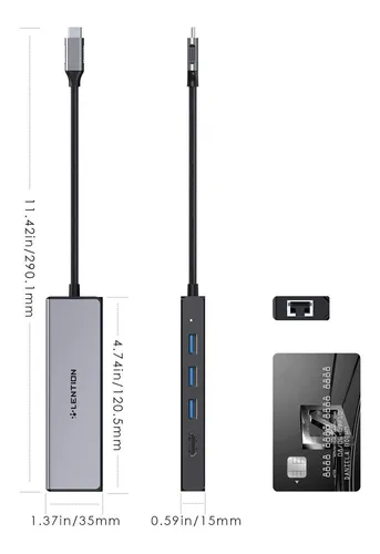 Hub Usb C Multipuerto Con Salida Hdmi 4k