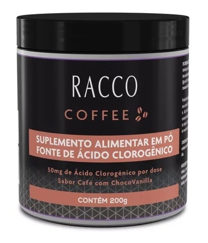 Suplemento Energético Coffee Choco Pré Treino Pó 200g Racco