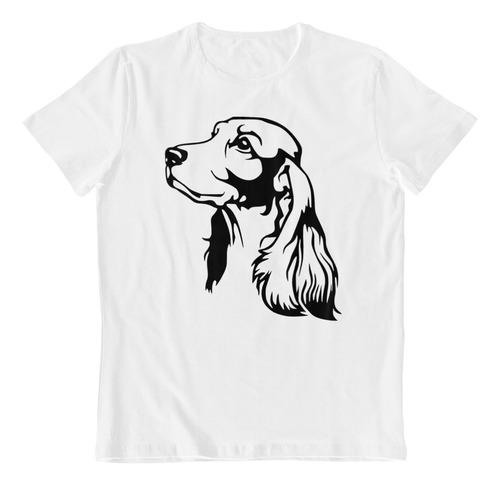 Dtf - Polera Blanca Algodon - Scetter Ingles Dog Club B/n