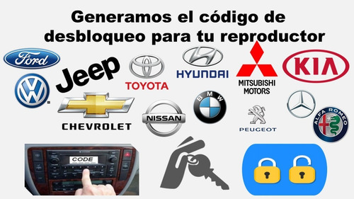 Códigos Desbloqueo Reproductor Ford,vw,jeep,dodge,(varios).