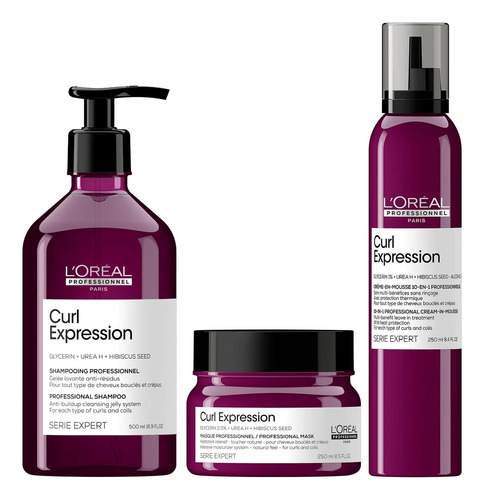 Shampoo Gel 500ml+ Mascarilla+ Mousse Loreal Curl Expression