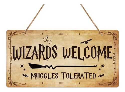 D4dream Wizards Welcome Muggles Tolerated Door 11,8 X 5,9 Vi