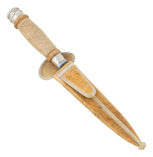 Cuchillo Trenzado Madera Pulido Alpaca 14cm Acero Inox