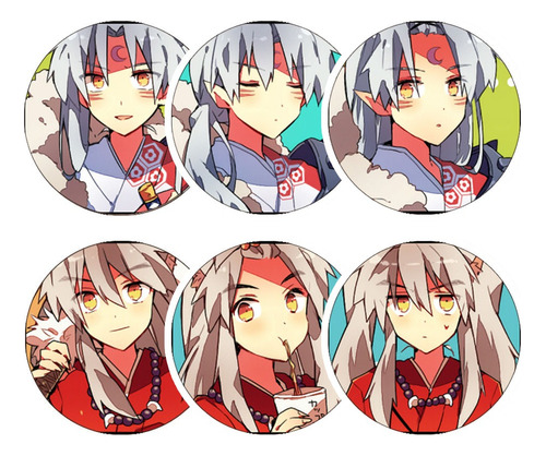 Set De 6 Stickers Circulares De Anime - Inuyasha