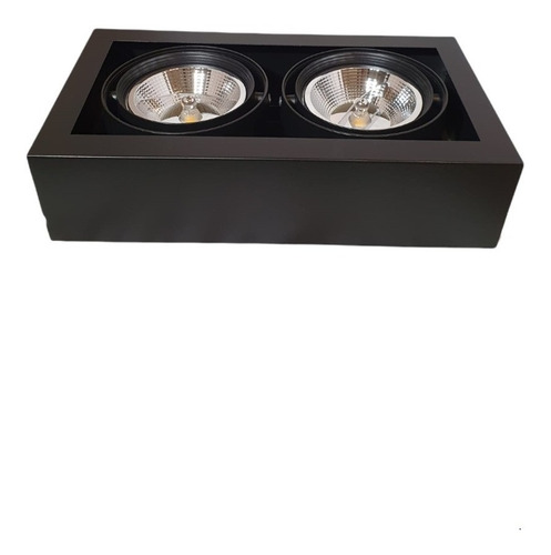 Plafon Cardanico Ar111 Negro Space Lucciola Pl022/2