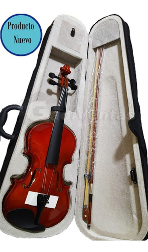 Violín 4/4 Color Natural Con Estuche Acústico