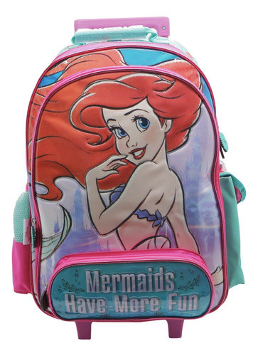 Mochila Carro 18 Pulgadas Cresko Ariel Disney La Sirenita