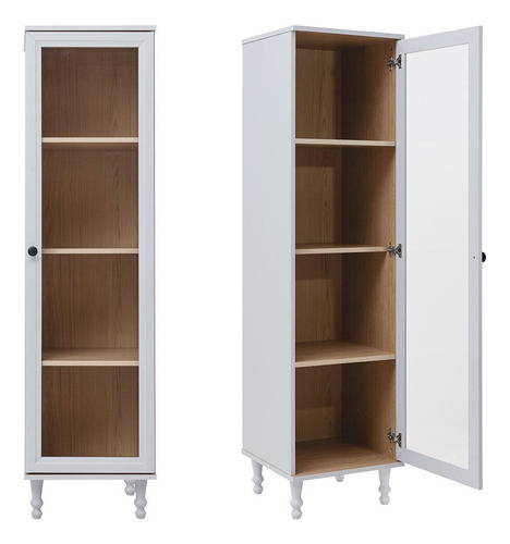 Cristaleira Estante Para Livros 1 Porta Vidro E-963 Gbwt