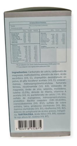 Pro Senior Probioticos Vitaminas Y Minerales 60 Compr- Infor