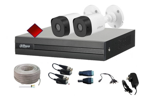 Kit 2 Camaras Bullet 2mp Dvr 8ch 1080p Lite Baluns Utp Dahua