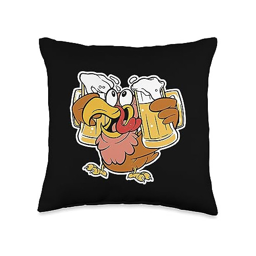 Thanksgiving Turkey With Beers Funny Holiday Design Thr...