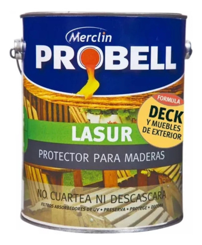  Lasur Deck Exterior Probell Lata 1l Teka Satinado