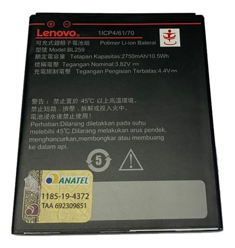 Bateira Lenovo Vibe K5 / K5 Plus / K3 / C2 Bl259 Original