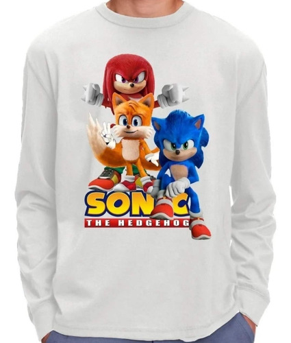 Remeras Camisetas Algodón Manga Larga  Sonic Shadow 