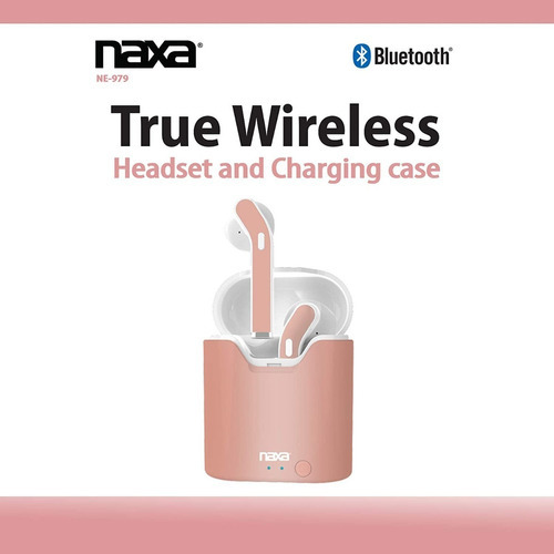 Naxa Dots Audífonos Tws Bluetooth Estuche Recargable Rosas Color Rosa