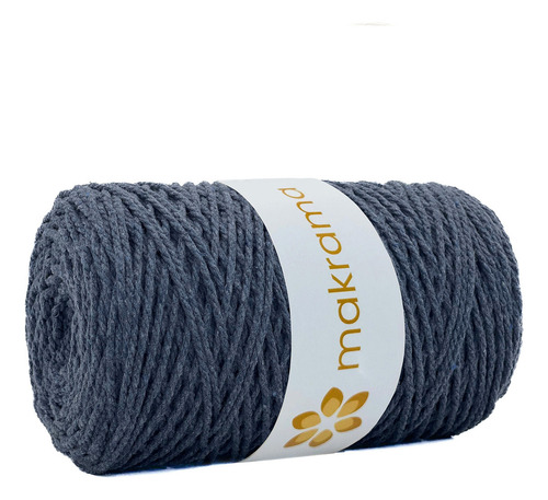 Cuerda Cordón De Algodón Para Macramé 2mm 500g Colores Color Azul Oxford