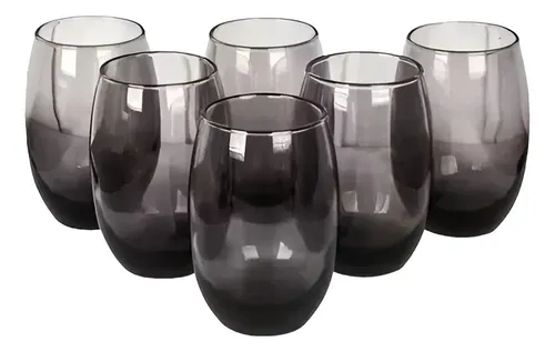 Nadir Jogo De Copos Aruba Long Drink 465ml Cinza 6 Peças Sm Fume