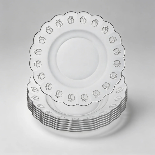 Jogo De Pratos Fundos 6 Peças Em Vidro Para Almoço/janta