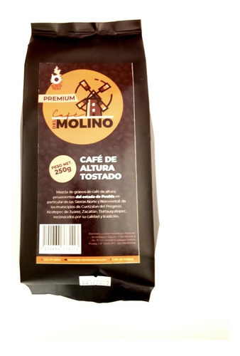 Café Del Molino Premium Café Molido De Puebla 100% 250 G