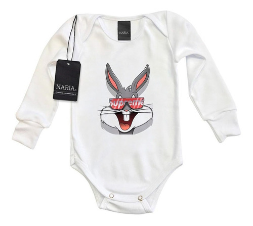 Body Bebe Manga Larga Bugs Bunny Diseño Art Logo - Psbu6