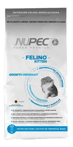 Imagen 1 de 5 de Croquetas Alimento Gato Nupec Kitten 3 Kg Edad Temprana