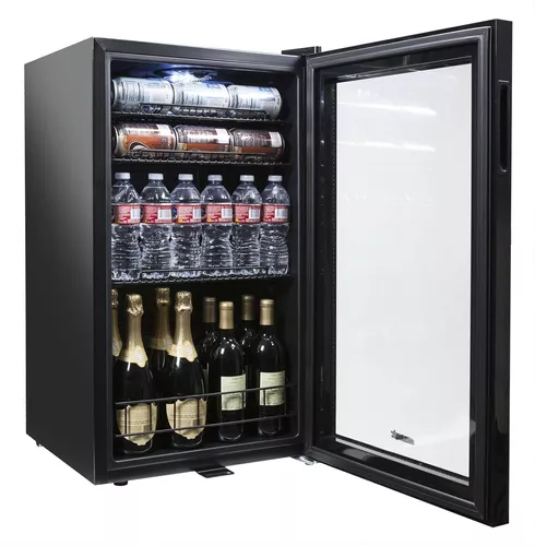  NewAir - Nevera para bebidas con capacidad para 126 latas,  minibar, nevera de cerveza con puerta de cristal con bisagra a la derecha,  se enfría hasta a 34 º F 