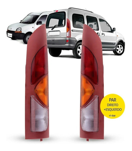 Par De Faros Renault Kangoo Trasero 97/2006 Marco Rojo