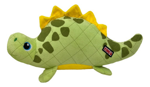 Brinquedo Pelúcia Kong Dynos Roars Para Cachorro Com Apito Cor Verde Desenho Dinossauro