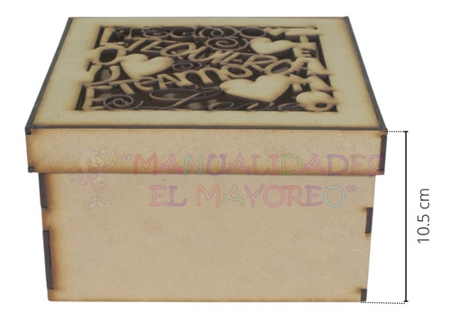 Caja De Madera Mdf Rellenable, Tapa Calada De Hada
