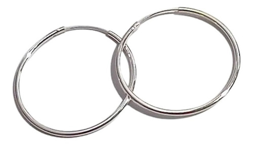 Aros Plata 925 Argollas 22mm 1.5mm Garantía Escrita