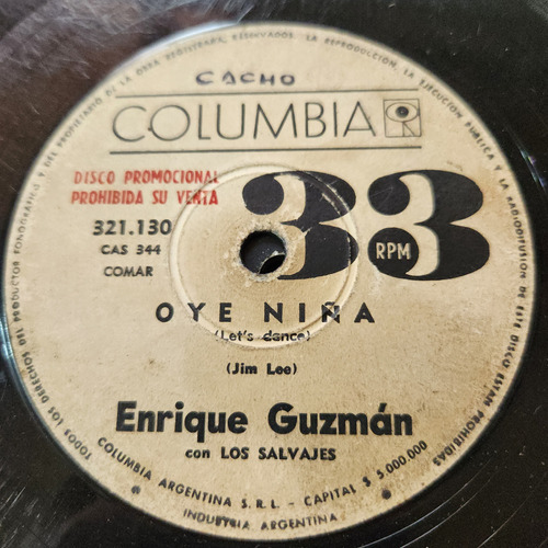 Simple Enrique Guzman Con Los Salvajes Columbia C2