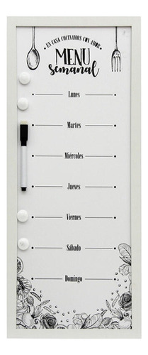 Pizarra Magnética Cocina Vgo 20x50 Menu Semanal Colgante