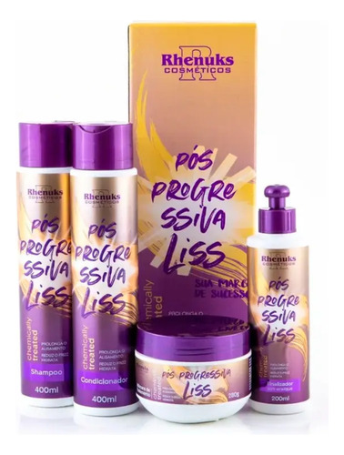 Kit Capilar Rhenuks Pós Progressiva Liss Reduz Friz 4 Itens
