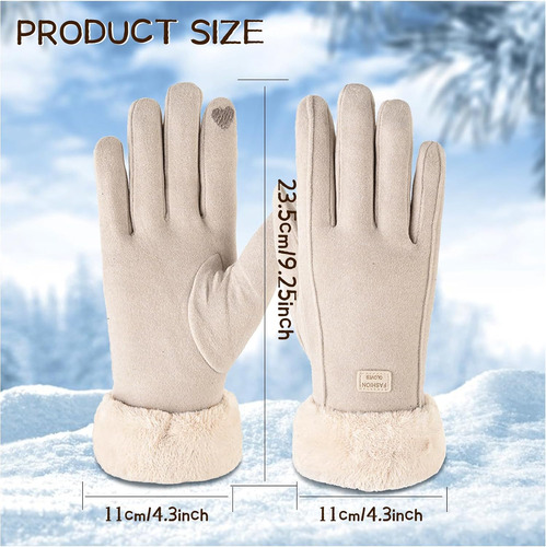 Guantes De Invierno Para Mujer, 360° A Prueba De Viento, Puñ